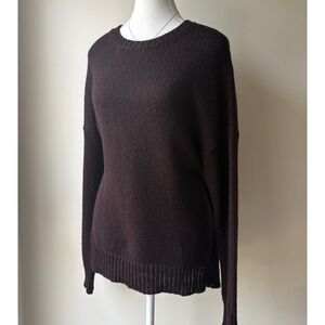 Eileen Fisher Airspun Crewneck Sweater Medium Cassis Oversized Casual Business
